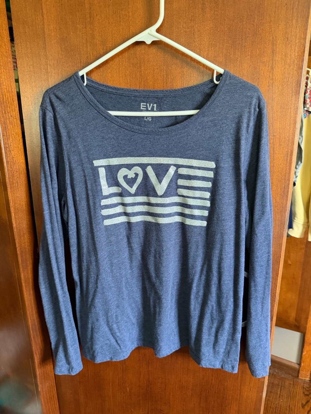 Navy Long-Sleeve LOVE Graphic Tee
